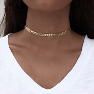Boho Fish Bone Choker Necklace
